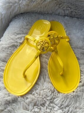 Tory Burch Bright Yellow Jelly Miller Sandals